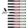 edding 51 EcoLine - Pennarello a vernice, nero, 10 pezzi, punta rotonda da 1-2 mm, inchiostro a base d'acqua, altamente opaco e impermeabile, penna per vetro, pietra, legno, plastica e carta