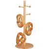 Relaxdays Porta Brezel in Bambù, 8 Aste, H x D: 50 x 19,5 cm, Grande Albero Espositore, Appendi Tazze, Legno Naturale
