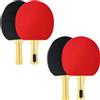SPORTNOW Set 4 Racchette da Ping Pong e 8 Palline con Custodia per Trasporto, Rosso e Nero | Aosom Italy