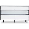 TG Electrical DE Credenza in design marmo nero con spazio di archiviazione aperto, 4 cassetti e illuminazione LED, 150x35x89,5 cm, Bianco＋Nero