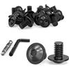 Dayalo 20 Viti M6 x 12 mm a Testa Bombata e Flangia, in Acciaio Inox A2 V2A, Esagono Incassato, Filettatura Completa, Ossido Nero, Con Chiusura e Bit