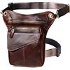 Le'aokuu Borsa Messenger in Vera Pelle da Uomo Marsupio Marsupio Hip Bum Borsa Coscia Tattica Con Gamba a Goccia 211-3