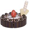 Le Toy Van Gioco educativo torta al cioccolato per bambini dai 2 anni, giocattolo da tagliare, in legno naturale certificato FSC, giochi Montessori, include 1 paletta e 6 fette con velcro