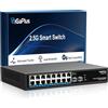 GigaPlus Switch Ethernet non gestito da 18 porte 2.5 Gb con 16 porte Base-T 2.5G, 2 porte SFP+ 10G. Switch di rete GiGaPlus 2.5Gbps per NAS/PC 2.5Gbps, AP wireless, router WiFi6. Design Senza Ventole