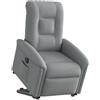vidaXL Poltrona Reclinante Alzapersona Elettrica Grigio Chiaro Tessuto, poltrona reclinante alzapersona elettrica, poltrona reclinabile, poltrona motorizzata