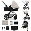 kk Kinderkraft Kinderkraft MOOV 2 Sistema modulare 3 in 1 fino 26 kg, con Ovetto I-SIZE 40-75 cm, MINK FX, Carrozzina reversibile fronte mamma e strada, Schienale regolabile, Ruote EVA, Grigio