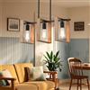 WayLuoung Illuminazione Nera Dell'Isola Della Cucina, 3 Lampade L60cm, Regolabili In Altezza Per Sala Da Pranzo, Lampadario Con Struttura In Legno, Cucina Luci Da Tavolo Da Biliardo E27 (Lampadine Non Incluse)