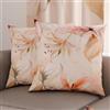 PETTI Artigiani Italiani - Coppia di Federe Cuscino 80x80 cm in Microfibra, Cuscini Arredo Camera da Letto, Divano, Salotto, Set 2 Fodere Copricuscino, Federa Floreale 3, 100% Made in Italy