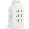 HAK Kähler Kähler Urbania Gutshof - Casetta per lumino da tè a forma di podere, protegge il lumino dal vento, in ceramica, colore: bianco