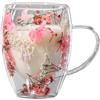 Xijobido Set Tazze Caffe, Tazza in Vetro a Doppia Parete, Doppia Parete Vetro, 350ml Tazza Latte, Bicchiere caffè Vetro,Tazza da caffè Espresso a Doppia Parete, Idee Regalo Donna Amica Moglie Maestra