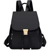 Farcauo Mini Zaino Da Piccolo Zaino Da Viaggio Carino Nylon Impermeabile Zaino Da Viaggio Elegante Borsa Leggera Nero Zaino Università Donna
