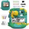 CAMCLID Macchina Fotografica Bambini Istantanea, CAMCLID 2,4 Pollici Fotocamera Bambini con 32GB Scheda, 12MP/1080P Fotocamera Digitale Bambini Dinosauro, Regali per Ragazzi Ragazze da 3-12 Anni (Verde)