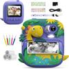 CAMCLID Macchina Fotografica Bambini Istantanea, CAMCLID 2,4 Pollici Fotocamera Bambini con 32GB Scheda, 12MP/1080P Fotocamera Digitale Bambini Dinosauro, Regali per Ragazzi Ragazze da 3-12 Anni (Viola)
