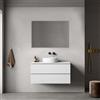 MedaHome Mobile bagno sospeso 100 cm Bianco Opaco per Lavabo d'appoggio Specchio Quadro - Fiji Paint Top