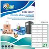 TICO Poliestere adesivo PC4 trasparente 100fg A4 61x286mm (27et/fg) laser Tico