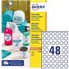 AVERY Etichette adesive rotonde rimovibili Ø25mm (48et/fg) 25fg laser/inkjet Avery