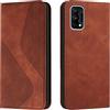 Mo-Somnus Cover per OPPO Realme 7 5G/V5 5G/ Q2 5G/Narzo 30 Pro 5G/K7X, Custodia Portafoglio Cover Protettiva Libro Case Flip Wallet Custodia Pelle PU con [3 Slot per Schede] [Magnetica] (Marrone)