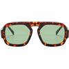 Ggpyyon Hexagon, occhiali da sole da donna, stile retrò, piloti anni '70, quadrati, per uomo e donna, leopardo/verde