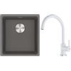 Franke Set lavello in granito Franke Maris 125.0698.001, rubinetto da cucina Franke Lina 115.0626.024