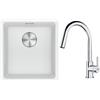 Franke Set lavello in granito Franke Maris 125.0687.251, rubinetto da cucina Franke Lina 115.0693.229