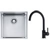 Franke Set lavello in acciaio Franke Box 127.0453.654, rubinetto da cucina Franke Lina 115.0626.020