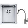 Franke Set lavello in acciaio Franke Box 127.0453.653, rubinetto da cucina Franke Lina 115.0626.022