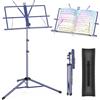 New Bee 2 in 1 Leggio Musicale Pieghevole Altezza Regolabile | Porta Spartiti Musicali Leggio da Tavolo con Borsa