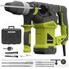 DEWINNER Martello perforatore SDS-Plus, 1500 W, 6 velocità, 850RPM, 4400BPM, 5,5J, frizione di sicurezza e tecnologia antivibrazione, 3 funzioni, incluso organizer, scalpello e punta da 32 mm