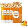 Junjie Gel esfoliante arancione naturale, gel esfoliante arancione, peeling profondo con enzimi, gel esfoliante per il corpo del viso, pulizia dei pori, umidità (3 pezzi, 100 ml)