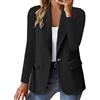 Generic Blazer, giacca da donna a maniche lunghe, elegante, con un bottone, da lavoro, da lavoro, da lavoro, da lavoro, da lavoro, da lavoro, aperto, sottile, tinta unita, casual, da mezza stagione, Nero9