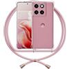 ANFAIRLACE Cover Cordino Compatibile con Motorola Edge 60 Fusion/Edge 60, Rosa