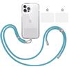 TBOC Pack: Cordino Catenella Laccio Strap Porta Cover [Turchese] + 2 toppe di fissaggio aggiuntive Telefono Cellulare Collo - Tracolla Catenina cordini Phone Cellulari Telefoni Universale Laccetti