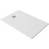 Generico Piatto Doccia 90x100x2.6 cm Bianco Effetto Pietra Rettangolare in SMC Riducibile con Kit di scarico