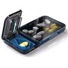 REOOHOUSE WOWHOUSE - Portapillole portatile 2 in 1, piccolo contenitore per pillole e pillole, senza BPA, 2 in 1, colore: Nero
