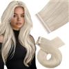 Moresoo Extension Biadesive Capelli Veri 60cm Morbidi #60 25g 10pz | Foltezza Immediata, Ideale Per Cerimonie, Effetto Invisibile, Modellabili Con Piastra, Facile Da Applicare