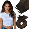 Moresoo 60 cm Extension Capelli Veri Biadesivo Balayage Extension Adesive Capelli Veri Castano Scuro a Marrone Medio con Castano Scuro #2/6/2 10 Pezzi 25g
