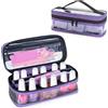 BAFASO Borsa Organizer per Smalti Trasparente Contiene 12 Flaconi (15 ml - 0,5 fl.oz), Valigetta Porta Smalti per Unghie in PVC con Tasche Interne Rimovibili, Solo Borsa, (Brevettato), Viola