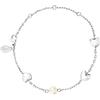 Breil, Collezione Kilos of Love, Bracciale da Donna in Acciaio Lucido, Cuori e Perla Naturale d'Acqua Dolce, Chiusura a Moschettone Regolabile