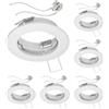 ledscom.de 6 pezzi Telaio da incasso a soffitto FERE telaio da incasso bianco opaco (LED/alogeno/MR16/50mm) incl. presa GU5.3