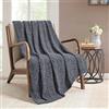 BOURINA Coperta in ciniglia per divano, sedia, letto, decorazione per la casa, morbida, calda e accogliente coperta per tutte le stagioni (127 x 152 cm, grigio)
