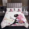 Loussiesd Copriletto trapuntato rosa per bambine con motivo a farfalla volante angolo floreale da donna set copriletto da sogno per camera da letto 2 pezzi taglia singola170X230cm