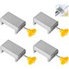 SUPAWAY 4 Pezzi Chiusura Finestra Scorrevole Regolabile Serratura Finestra Scorrevole Serratura di Sicurezza per Bambini con Chiave Finestra Scorrevole Stop Argento