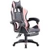 Brigros WeHome - Sedia da Gaming Racing Ergonomica Reclinabile con Braccioli, Poltrona Ufficio Girevole con Rotelle, Poggiapiedi, Poggiatesta e Cuscino Lombare in Similpelle, Portata: 125kg (Rosa)