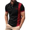 Generic Camicia Uomo Elegante Casual Maglia Uomo Manica Corta Regular Fit T Shirt Uomo Divertenti 2024 Estate a Maniche Corte Polo Nera Uomo Manica Corta Set Rosso M