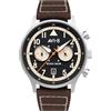 AVI-8 Mens 43.5mm Hawker Hurricane Carey Dual Time Manston Japanese Quartz Pilot Watch with Leather Strap AV-4088-01