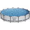 Bestway 56595-5 Set Piscina Fuori Terra Steel Pro MAX Rotonda da 427x84 cm