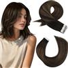 Moresoo Extension Capelli Veri Biadesivo Balayage #2/6/2 30cm 30g 20pz | Invisibile E Confortevole, Ideale Per Cerimonie, Volume Extra, Look Sofisticato, Sfumatura Naturale