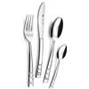 Albert De Thiers, Acox013024, Lisa, Menagere 24 pezzi, 6 coltelli, 6 forchette, 6 cucchiai da tavolo e 6 cucchiaini da caffè, finitura a specchio, acciaio inox