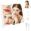 Amlope Specchio per Trucco Pull Push Specchio con Luce 72 LEDs Specchio Trucco con Luci 1X5X2X Specchio con Illuminazione 3 Colori Luminosità Regolabile Ricaricabile Tramite USB(Bianco)