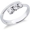 Gioielli di Valenza Anello trilogy contrarié in oro bianco 18k con diamanti